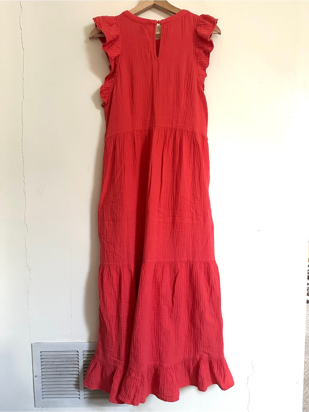 Universal Thread Coral Red Tiered Dress - Picture 6 of 7
